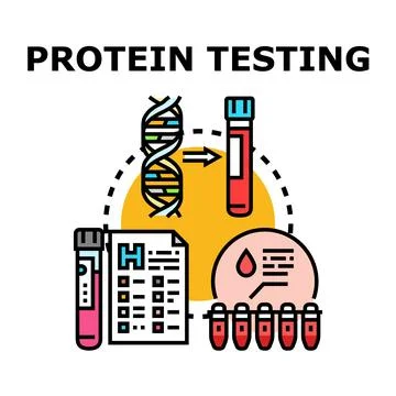 Protein testing vector concept for medical diagnostic Stock Illustration