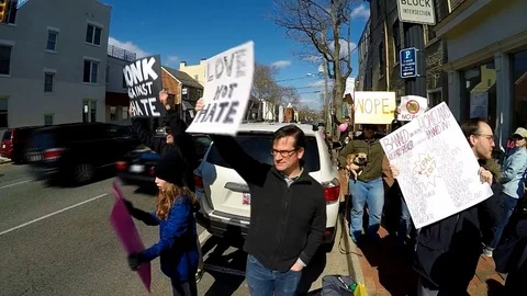 Protest against the Alt-Right Stock Footage 73231410