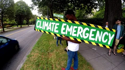Protest against Amazon Rainforest Fires at Brazilian Embassy Stock Footage 114816001