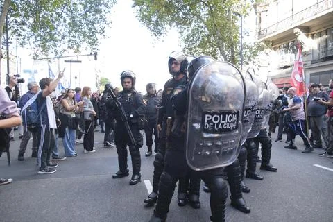 Protest against the amendment of the Glacier Law in Buenos Aires, Argentina. Stock Photos