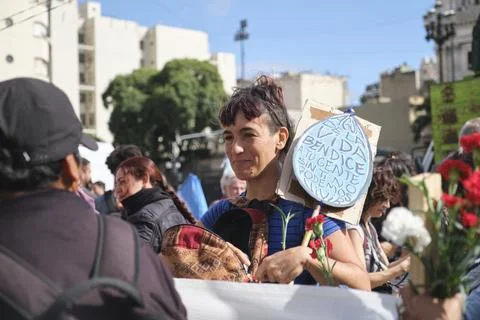 Protest against the amendment of the Glacier Law in Buenos Aires, Argentina. Stock Photos