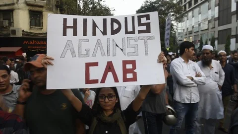 Protest against CAA and NRC Stock Footage 121637536