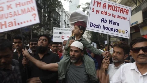 Protest against CAA and NRC Stock Footage 121682767