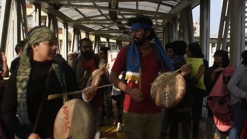 Protest against CAA and NRC Stock Footage 121683124