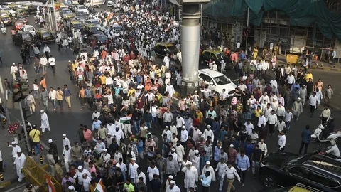 Protest against CAA and NRC Stock Footage 121683125