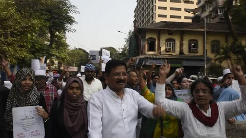 Protest against CAA and NRC Stock Footage 121683145
