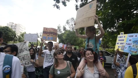 Protest against Climate Change Stock Footage 116741656