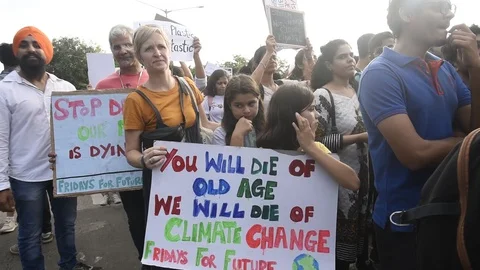 Protest against Climate Change Stock Footage 116742123