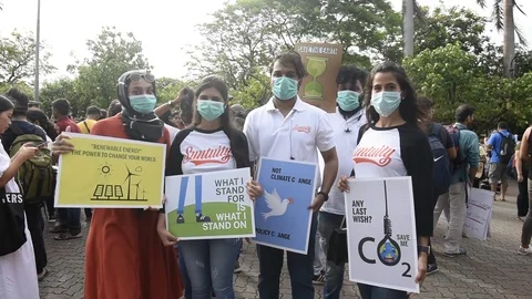 Protest against Climate Change Stock Footage 116742146