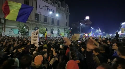 Protest against corruption in Romania. Stock Footage 56695100