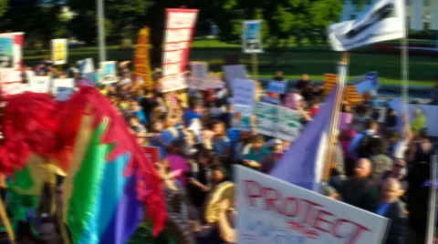 Protest against Dakota Access Pipeline Stock Footage 67594556