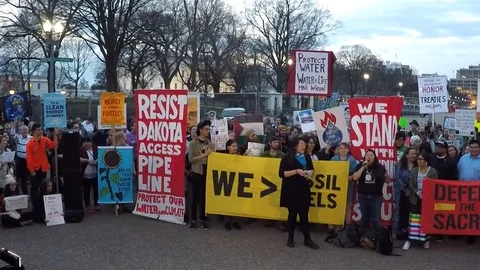 Protest against Dakota Access Pipeline  Stock Footage 72388658