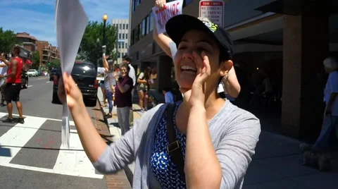 Protest against eating dog meat Stock Footage 64180765