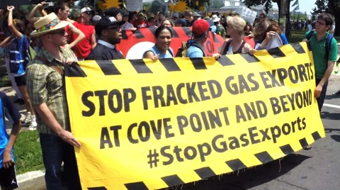 Protest against fracking Stock Footage 67210015