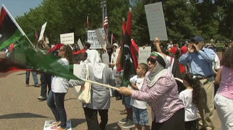 Protest against Gadhafi Stock Footage 7747753