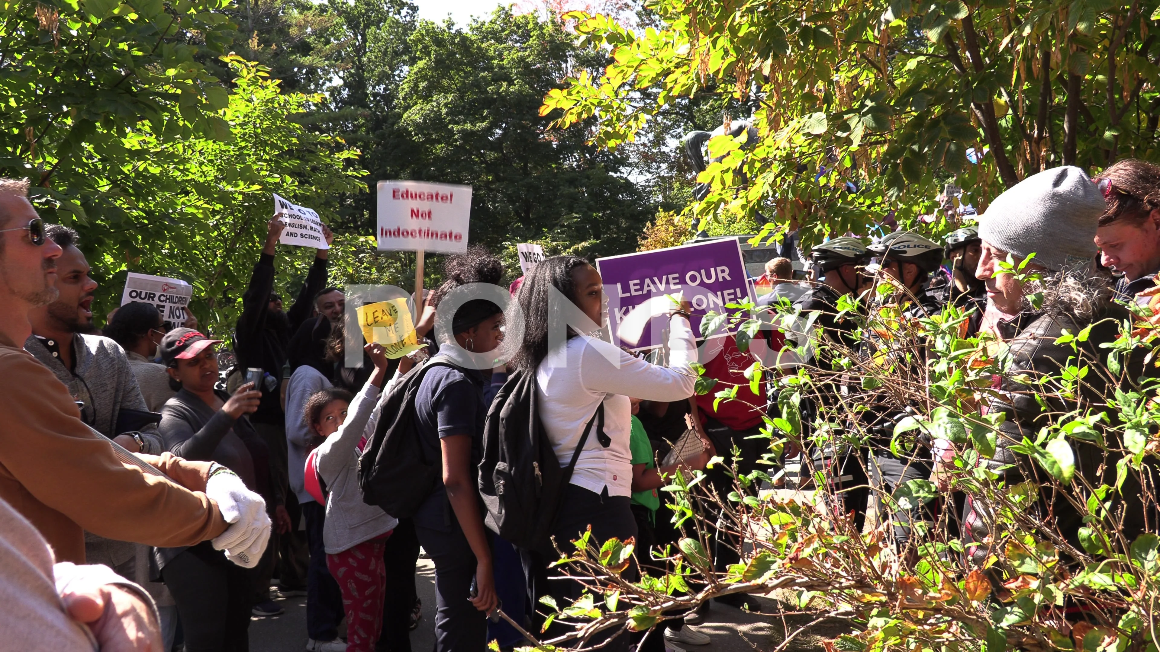 Protest against gay LGBTQ kids sex education and gender ideology in Toronto