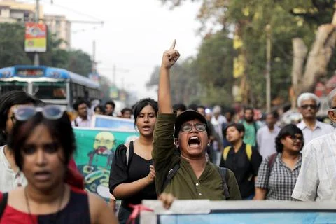 Protest against the implementation of the Citizenship Amendment Act 2019 in Indi Stock Photos
