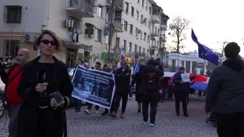 Protest against the law on foreign agents Stock Footage 235146821