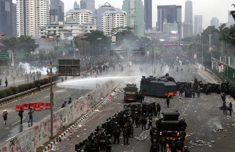 Protest Against New Criminal Code Law in Jakarta, Indonesia - 24 Sep 2019 Stock Photos