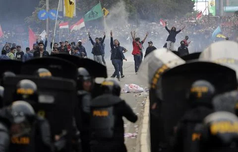 Protest Against New Criminal Code Law in Jakarta, Indonesia - 24 Sep 2019 Stock Photos