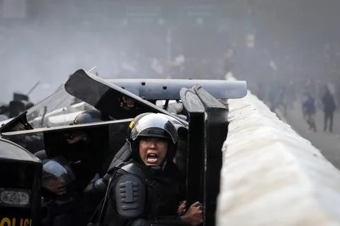 Protest Against New Criminal Code Law in Jakarta, Indonesia - 24 Sep 2019 Stock Photos