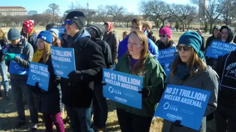 Protest against nuclear weapons (Clip 7 of 7) Stock Footage 46484536