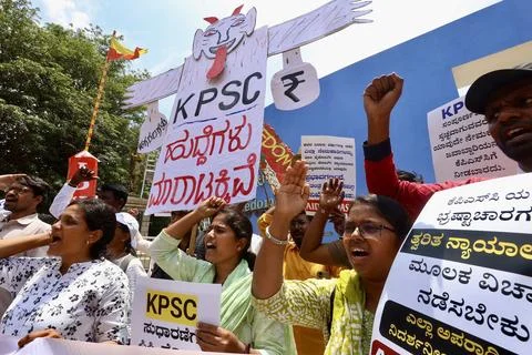 Protest against question paper leaks, recruitment irregularities, and corruption Stock Photos