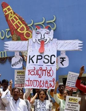 Protest against question paper leaks, recruitment irregularities, and corruption Stock Photos