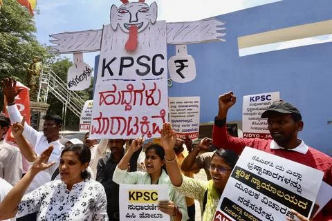Protest against question paper leaks, recruitment irregularities, and corruption Stock Photos