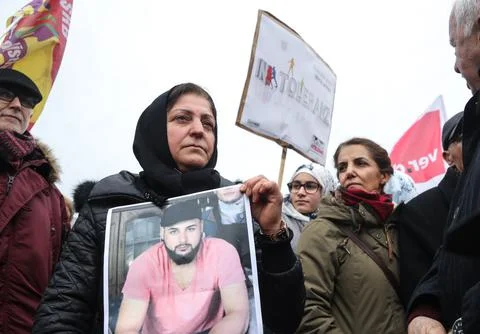 Protest against the racist terror attack in Hanau, Germany - 22 Feb 2020 Stock Photos