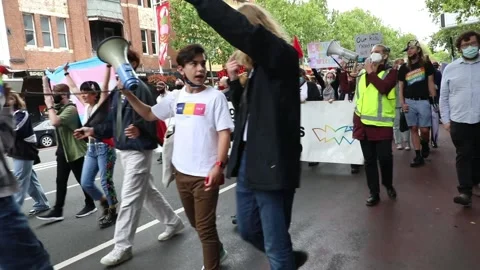 Protest against the Religious Discrimination Bill Stock Footage 166387768