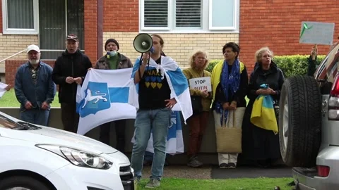 Protest against Russian mobilisation outside Russian Consulate Video stock 212057545