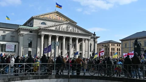Protest against Ukraine War in Munich, Germany Stock Footage 171431546