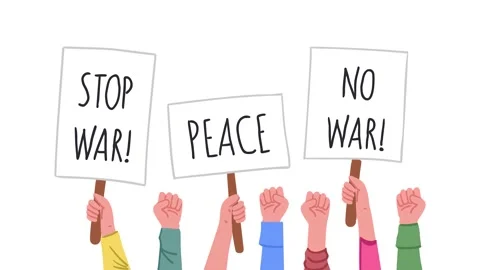 Protest against the war 4K Video stock 199407076