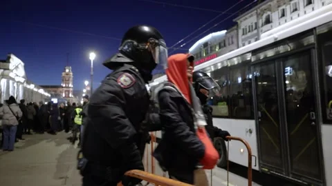 Protest against the war between Russia and Ukraine Stock Footage 171097766