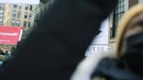Protest for Alexey Navalny Video stock 147107315