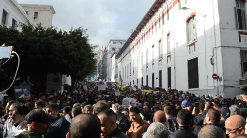 Protest in Algiers HIRAK Stock Footage 130225939
