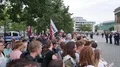 Protest and counterdemonstration while AFD election campaign in Braunschweig 4k or 4k+ Resolution