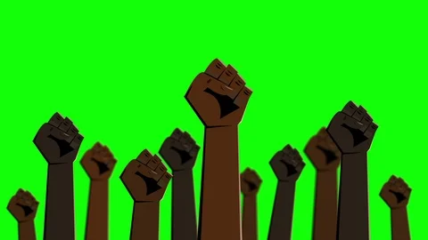 Protest Art animation, rising hands show... | Stock Video | Pond5