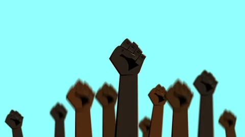 Protest Art animation, rising hands show... | Stock Video | Pond5