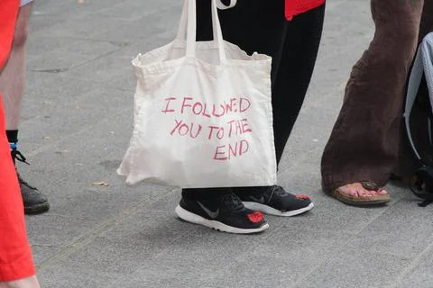 Protest bag with slogan Stock Photos