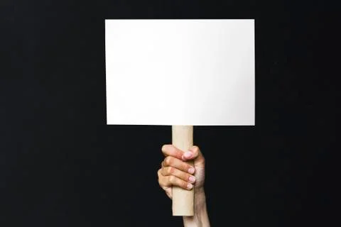 Protest banner on black background Stock Photos