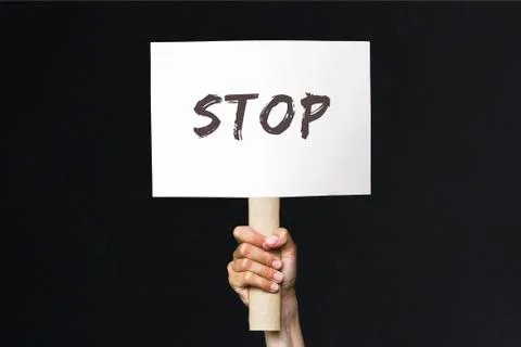 Protest banner on black background Stock Photos