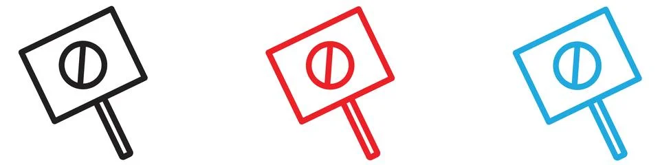 Protest banner in hand icon vector logo set collection for web app ui Illustrazione stock