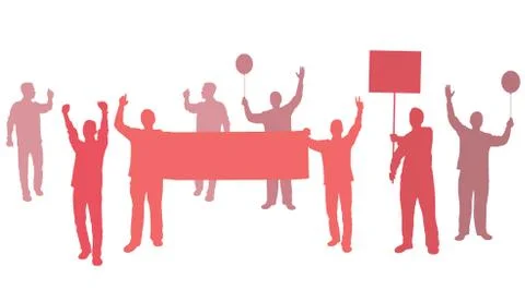 Protest with banners for your text Stock Illustration