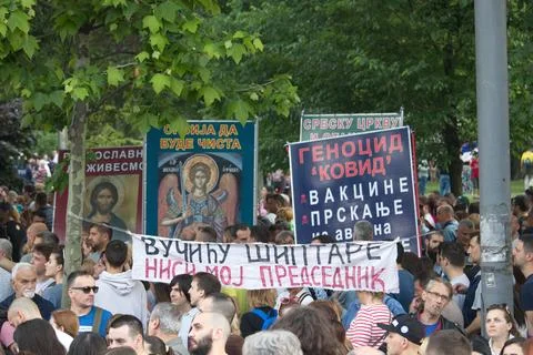 Protest in Belgrade. Foto stock