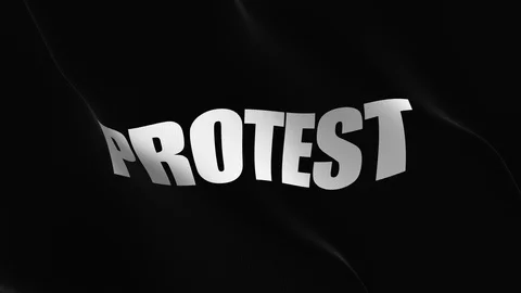 Protest black flag loop waving on wind. Stock Footage 119246593