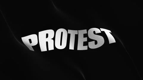 Protest black flag waving on wind. Stock Illustration