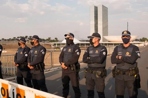 Protest in Brasilia Stock Photos