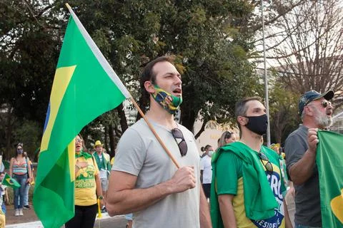 Protest in Brasilia Stock Photos